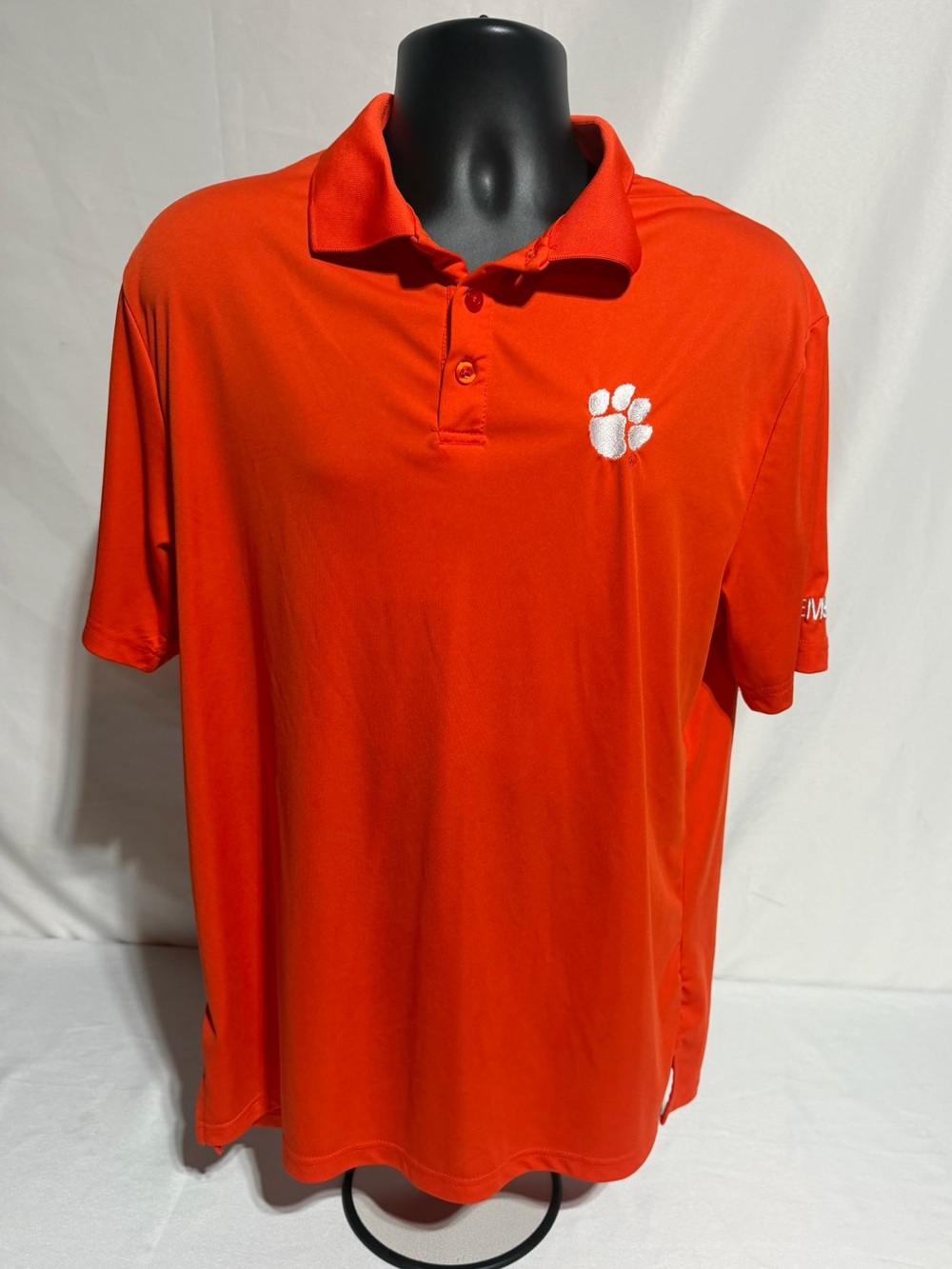 Clemson Tigers University Colosseum Polo Shirt Men's Size Large Orange Paw Logo